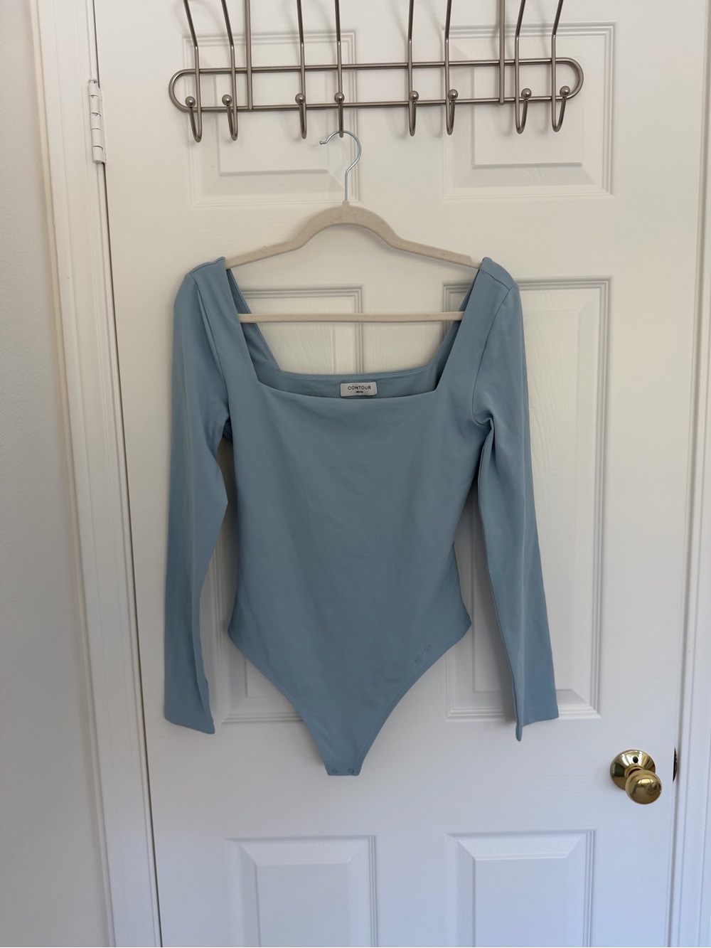 Aritzia Rare Blue Contour Squareneck Longsleeve Bodysuit